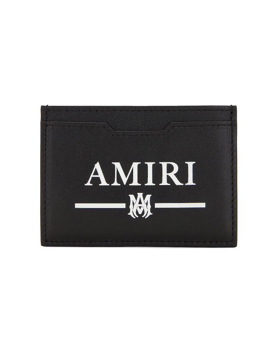 Image 1 of Amiri Logo Print Card Holder in Black