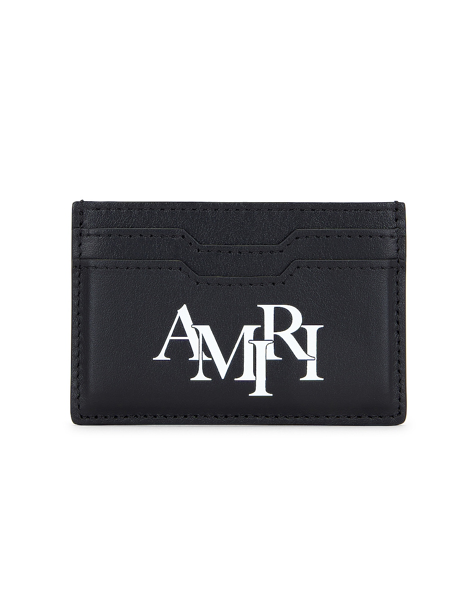 Image 1 of Amiri Printed Staggered Logo Card Holder in Black
