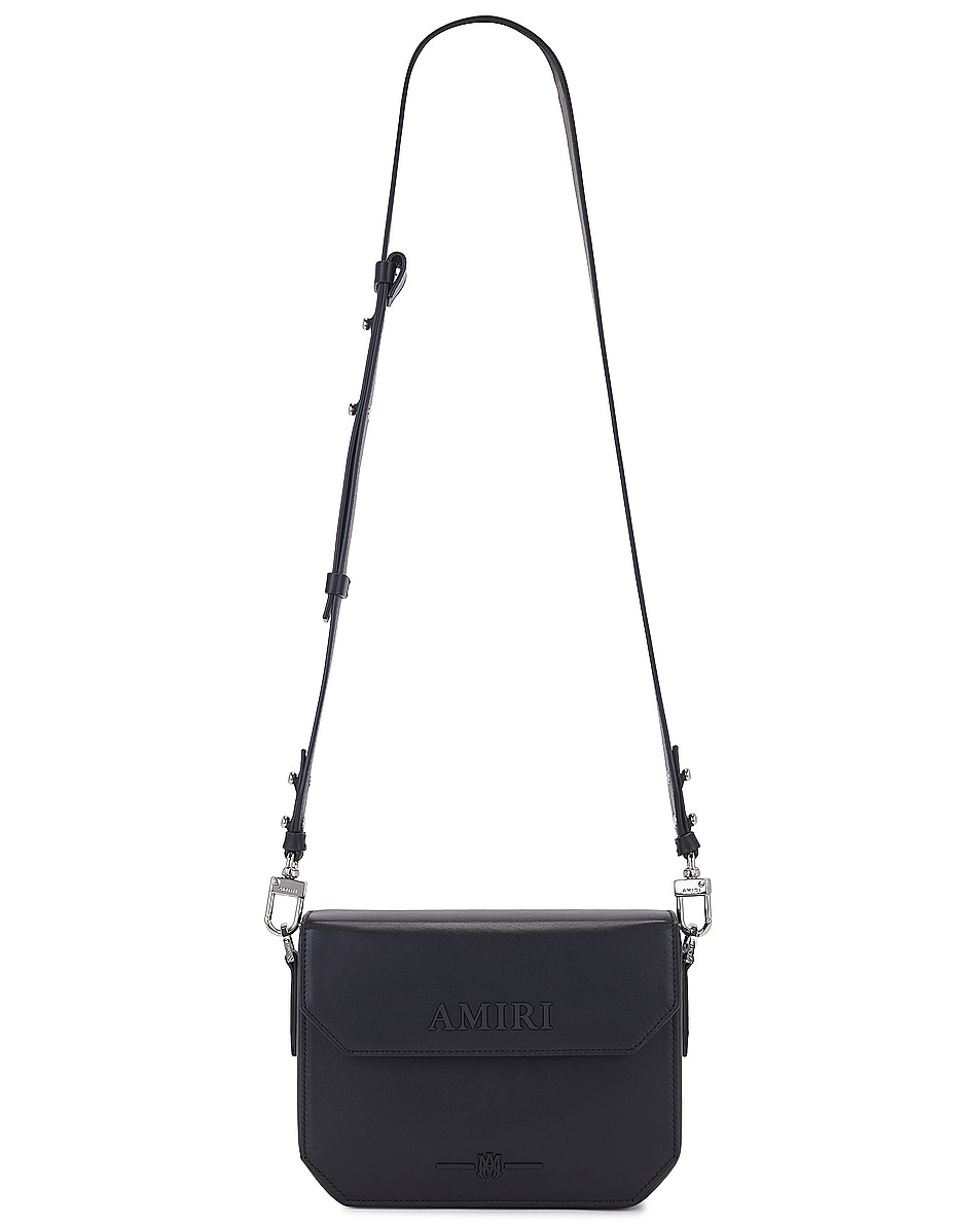 Image 1 of Amiri Nappa Leather Flap Crossbody Bag in Black