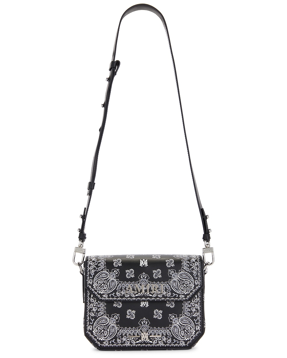 Image 1 of Amiri Bandana Embroidered Crossbody Bag in Black