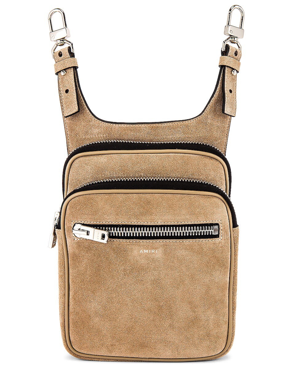 Image 1 of Amiri Suede Hip Pouch in Beige