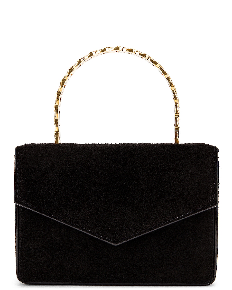 Image 1 of AMINA MUADDI Superamini Pernille Bag in Black & Crystal Gold