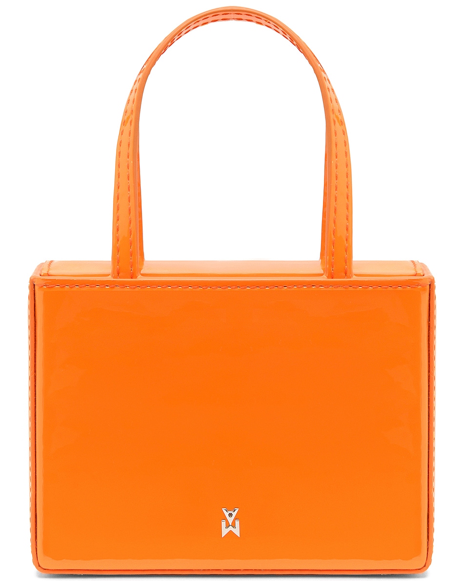 Image 1 of AMINA MUADDI Superamini Giorgia Patent Bag in Orange