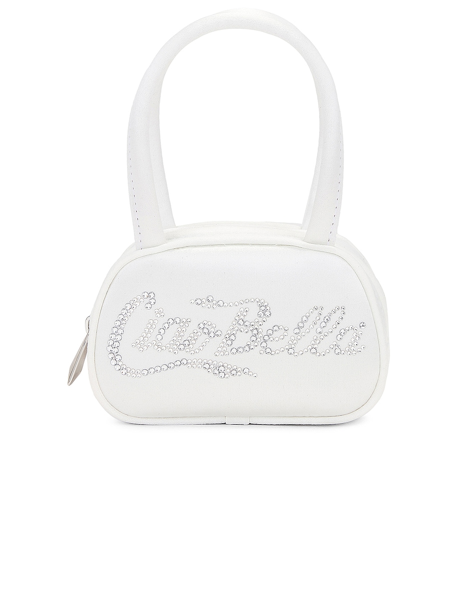 Image 1 of AMINA MUADDI Bella Micro Bag in White & White Crystal