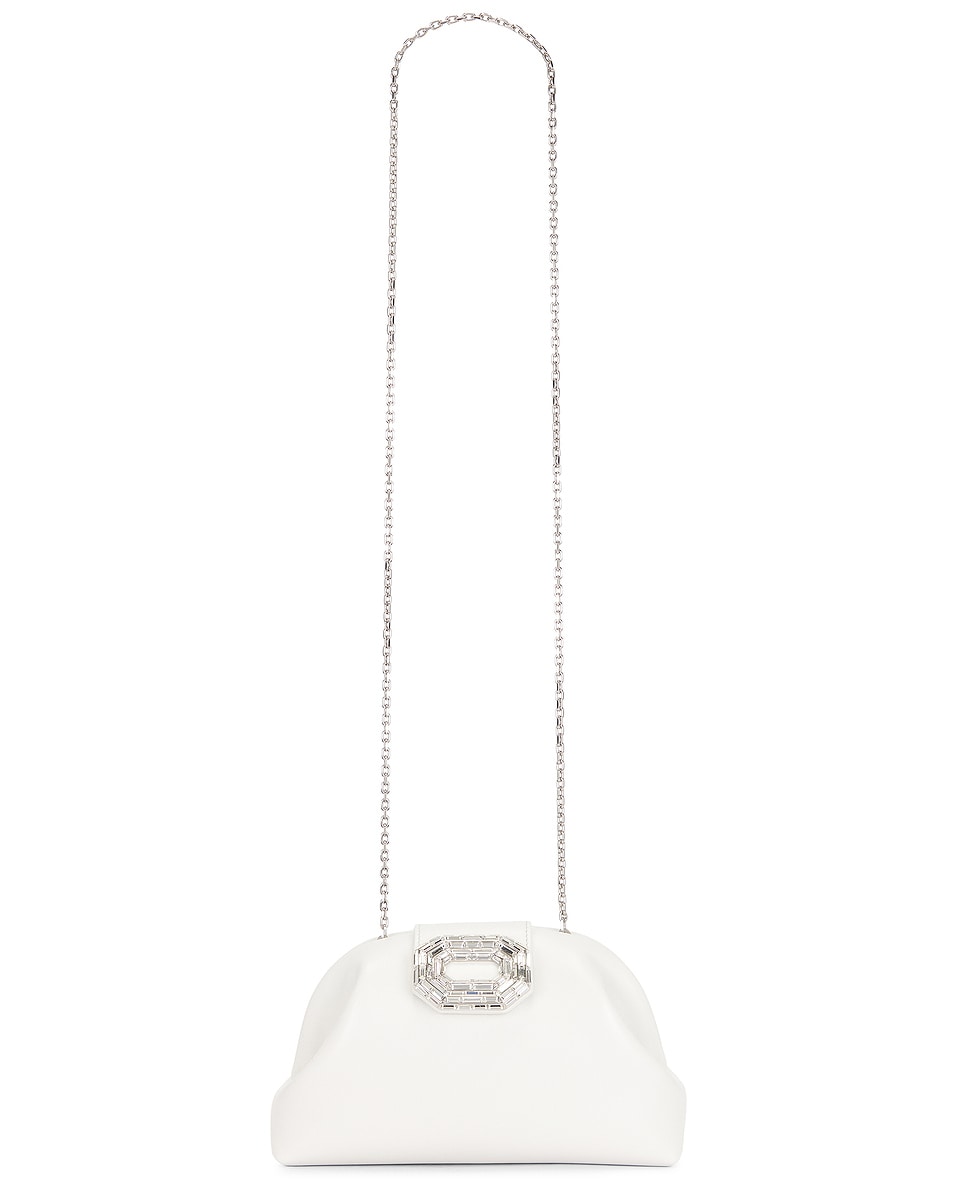 Image 1 of AMINA MUADDI Camelia Leather Bag In White & Silver in White & Silver