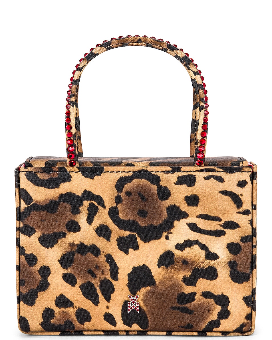 Image 1 of AMINA MUADDI Super Gilda Crystal Satin Bag in Leopard