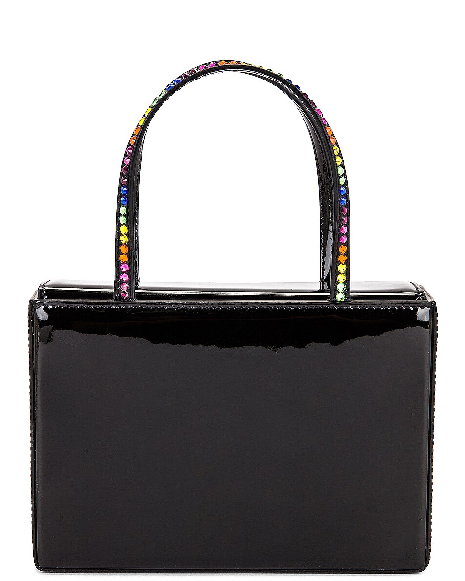 Image 1 of AMINA MUADDI Amini Gilda Rainbow Bag in Black & Rainbow Crystal