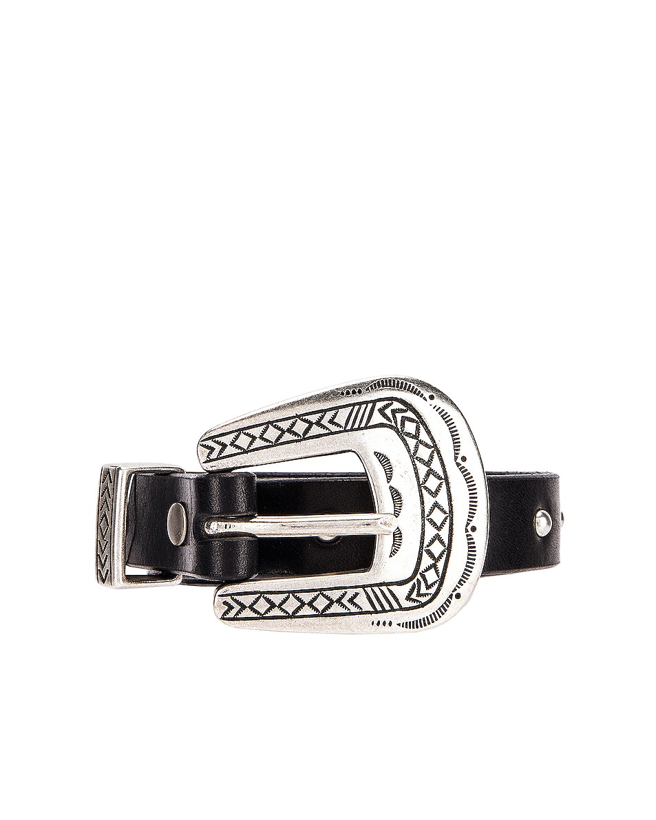 Image 1 of ALANUI Engraved Studded Leather Belt in Black