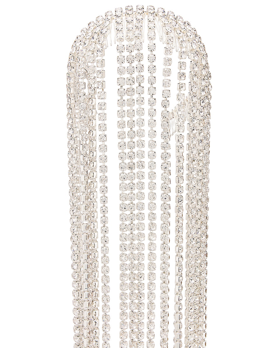 AREA Crystal Fringe Headband in Clear & Silver Clear | FWRD