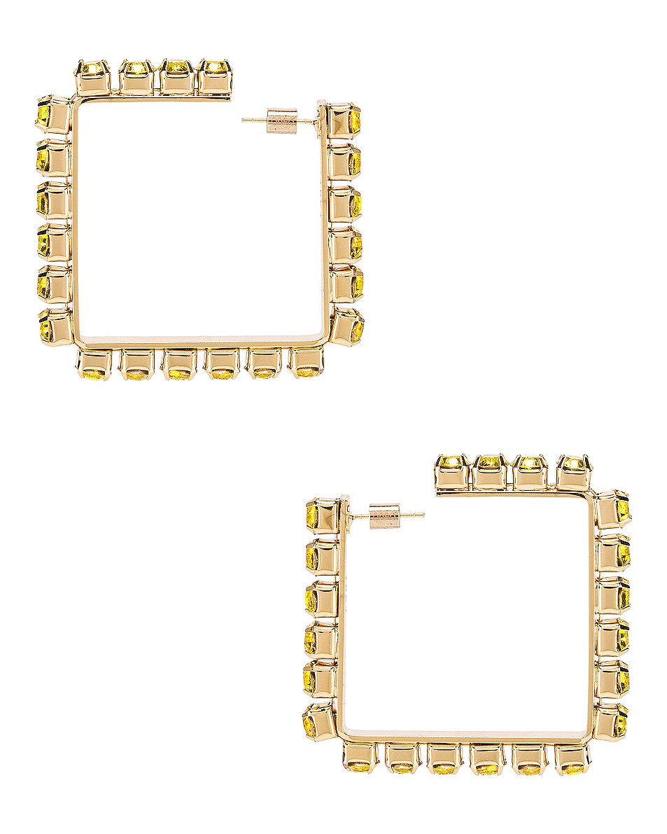 Image 1 of AREA Medium Square Hoop Earrings in Fluo