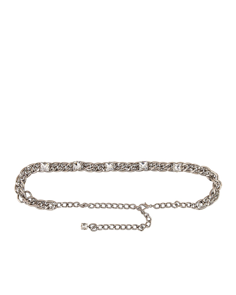 Image 1 of Alessandra Rich Chain Crystal Belt in Silver