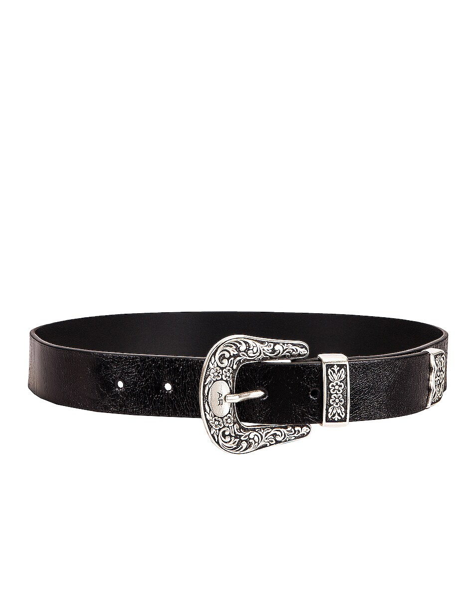 Image 1 of Alessandra Rich Leather Buckle Belt in Black
