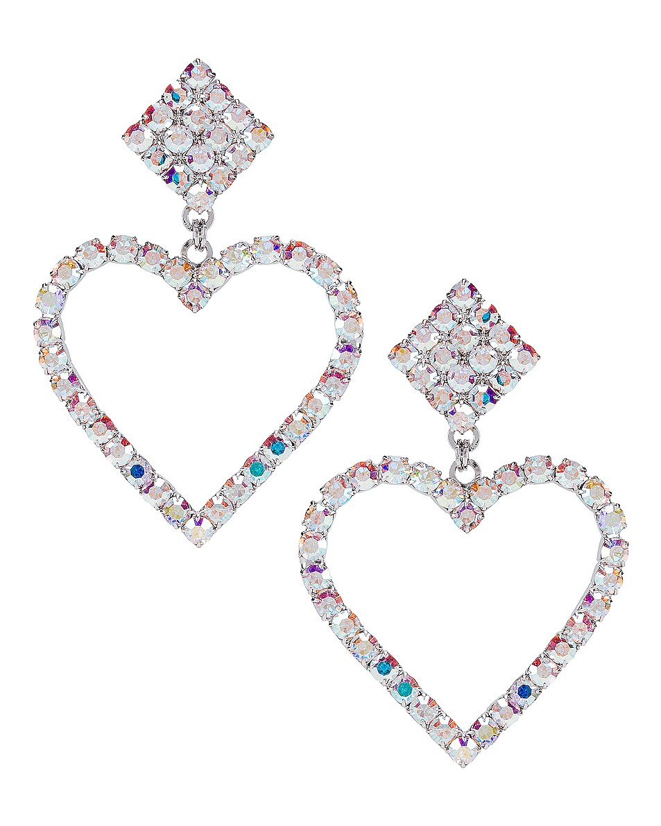 Image 1 of Alessandra Rich Heart Earrings in Borealis