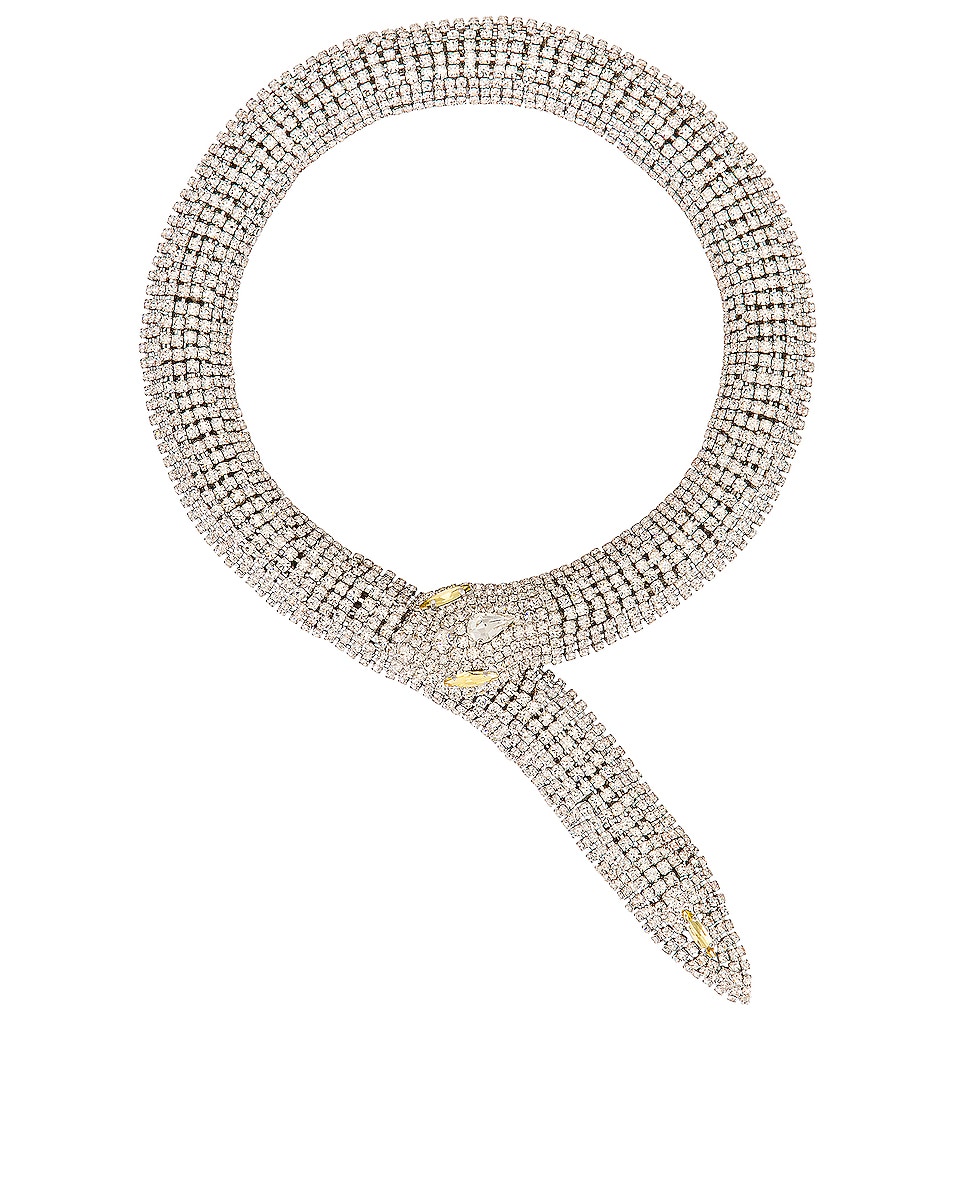 Image 1 of Alessandra Rich Snake Necklace in Crystal