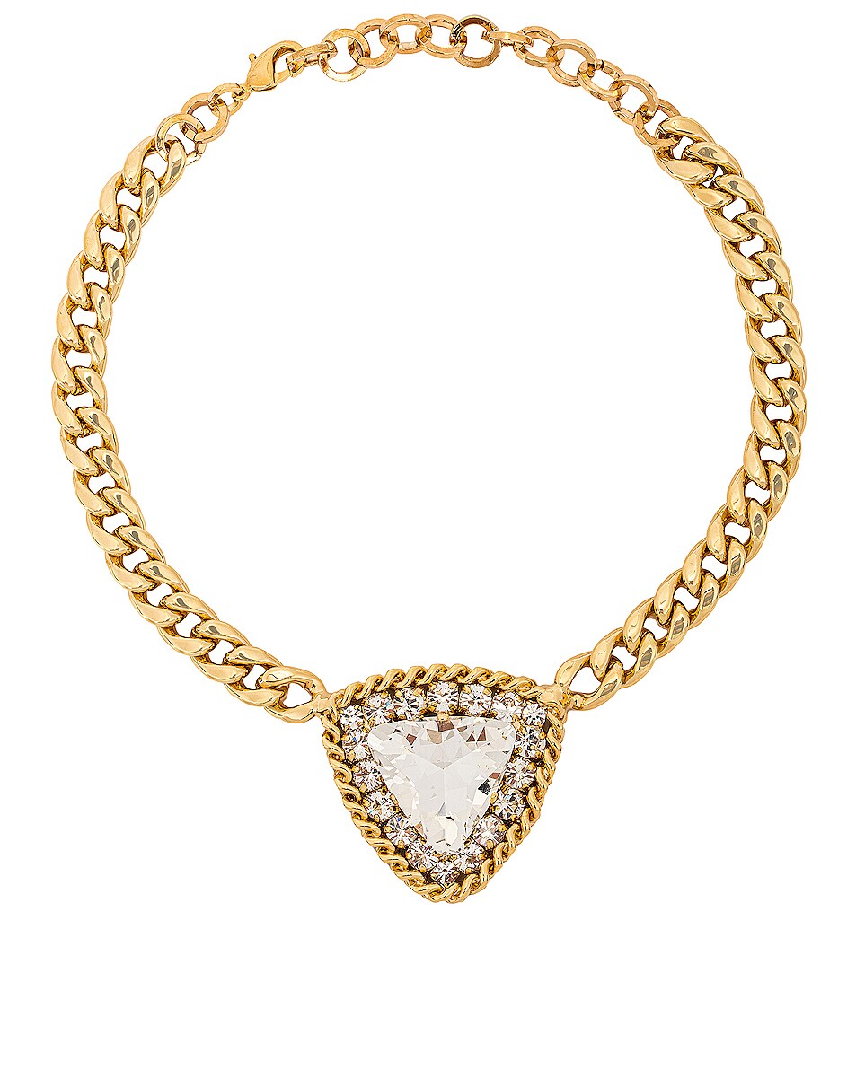 Image 1 of Alessandra Rich Gold Crystal Necklace in Gold