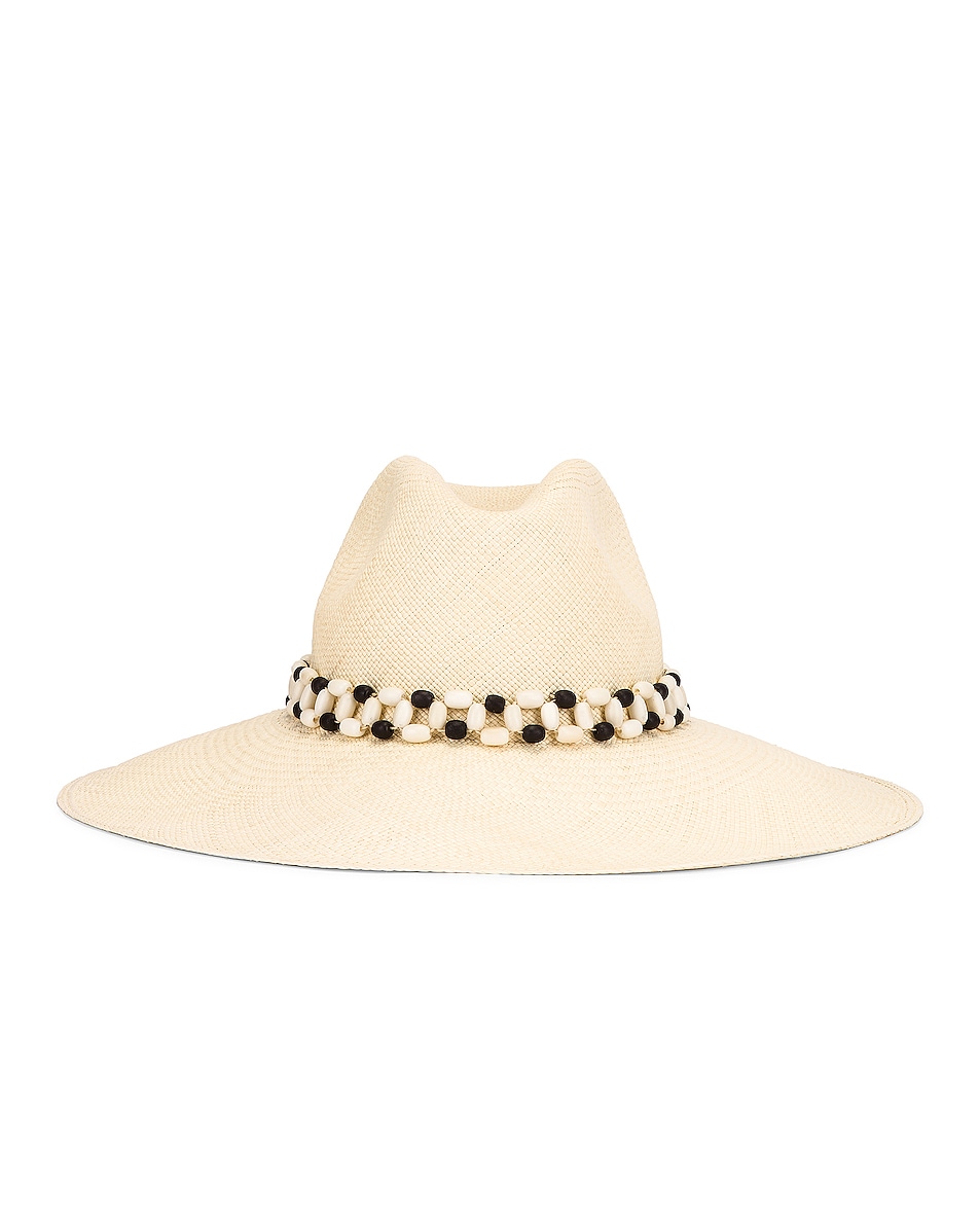 Image 1 of Artesano Peoni Hat in Natural & Natural Black Tagua Beads