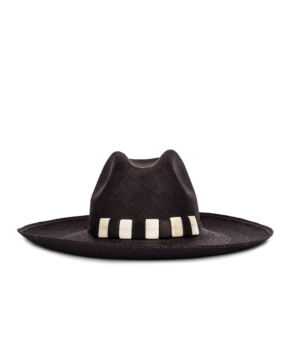 Image 1 of Artesano Aster Hat in Black & Black Natural Tagua Beads