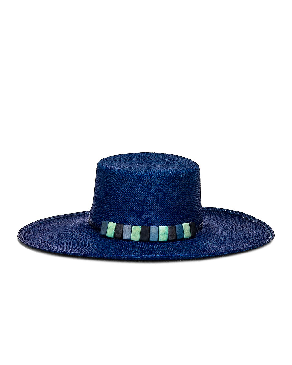 Image 1 of Artesano Mykonos Hat in Electric Blue & Multicolor
