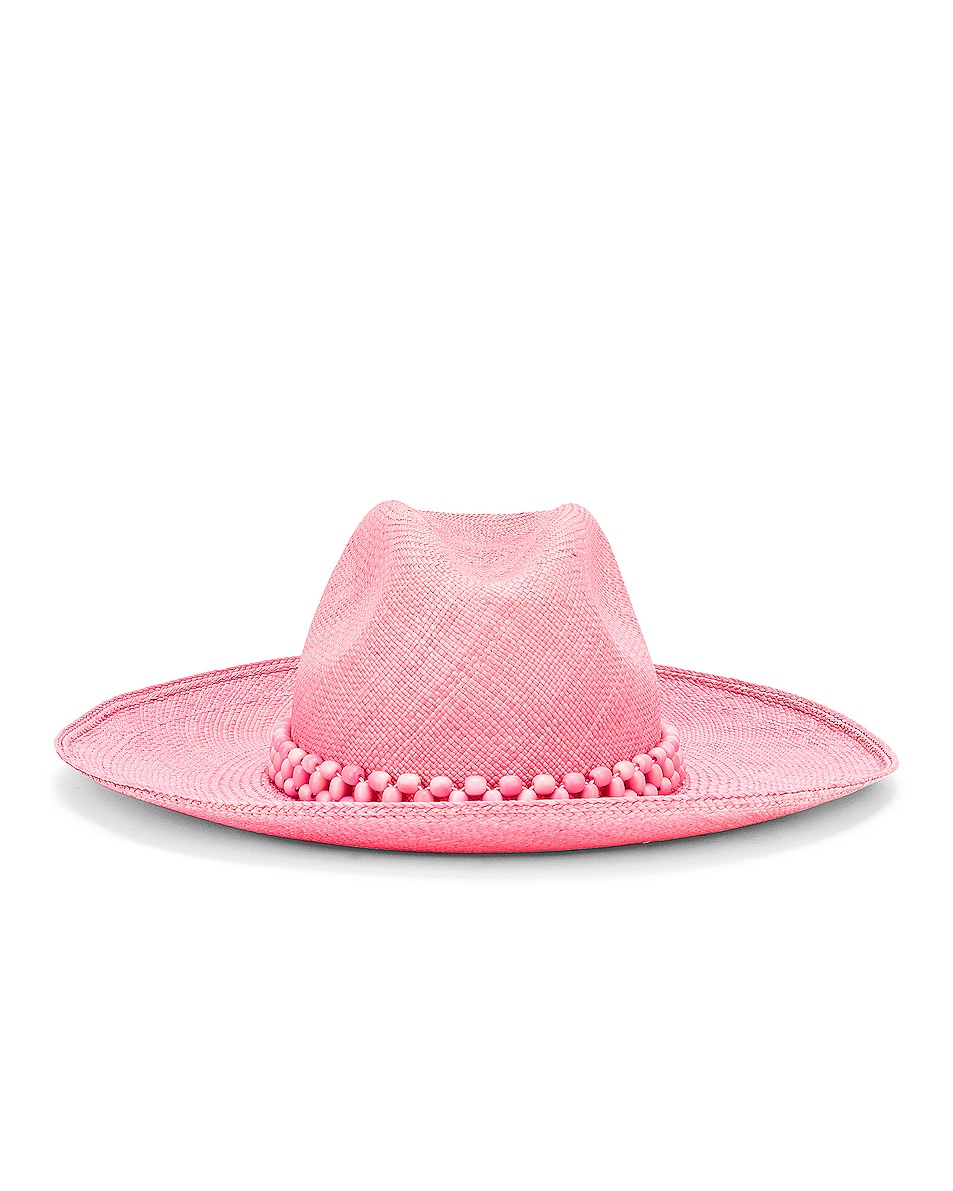 Image 1 of Artesano Peoni Beaded Hat in Pink