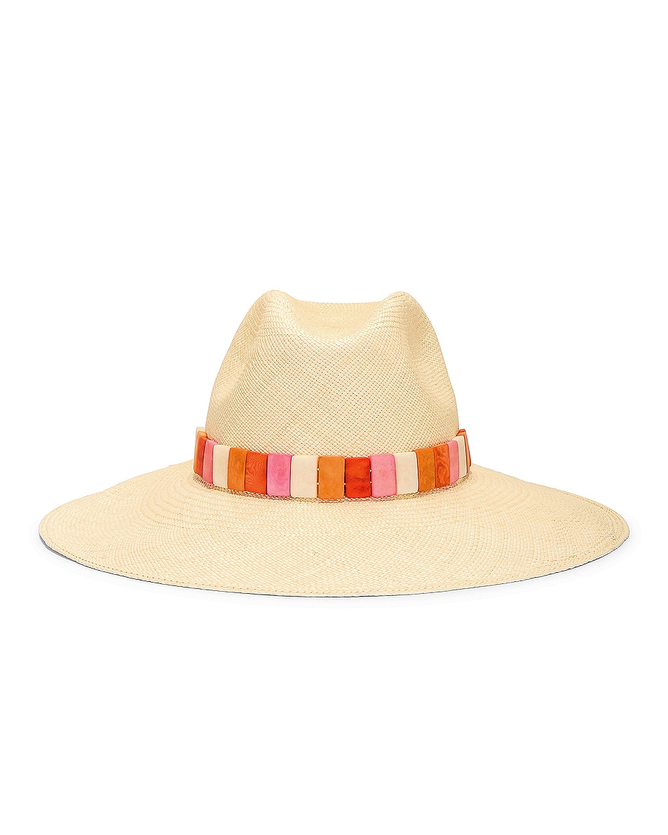 Image 1 of Artesano Antiparos Hat in Natural & Multicolor Tagua Beads
