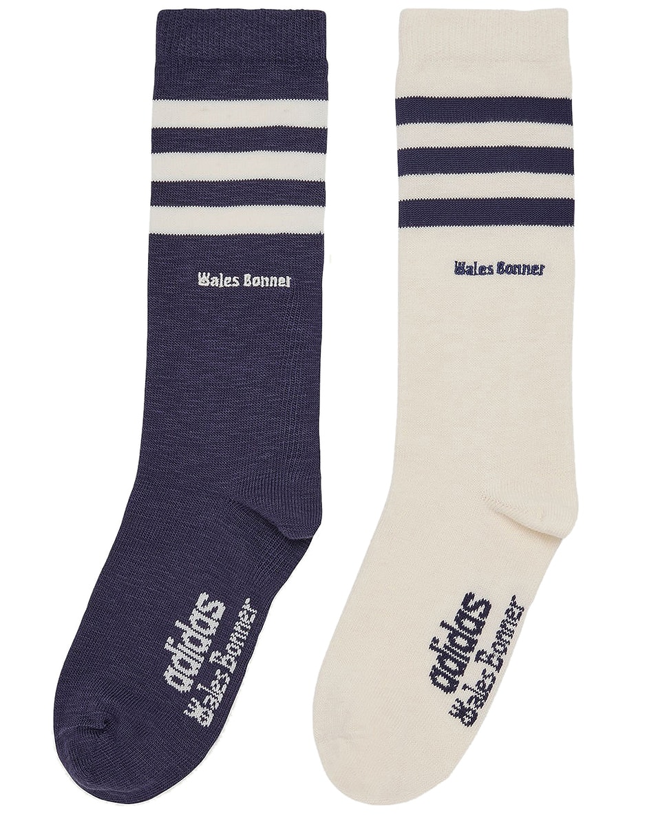 Image 1 of adidas by Wales Bonner 3S Socks in Night Navy & Chalk White