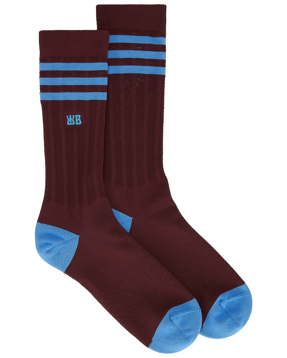 Image 1 of adidas by Wales Bonner Socks in Mystery Brown & Lucky Blue