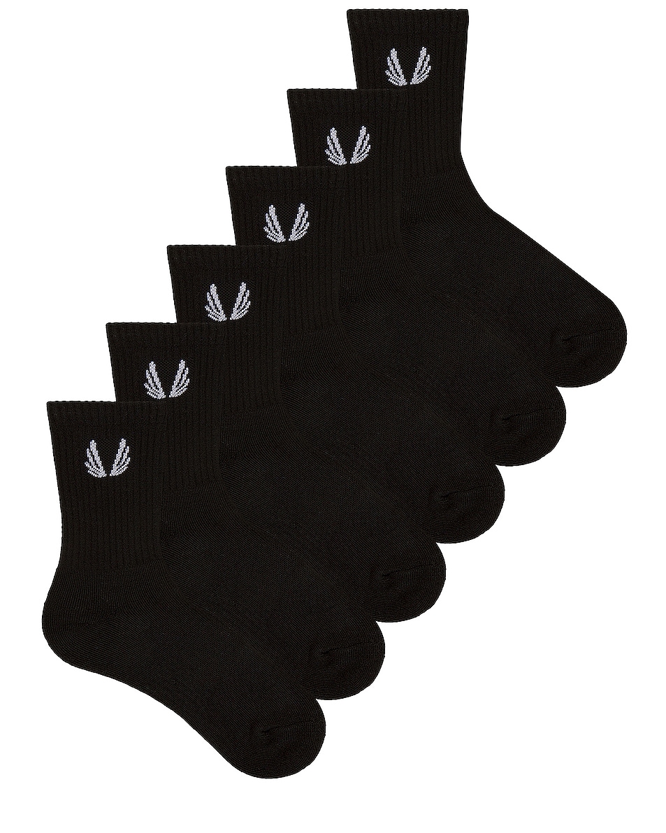 Image 1 of ASRV Essential Crew Socks (3 Pair) in Black