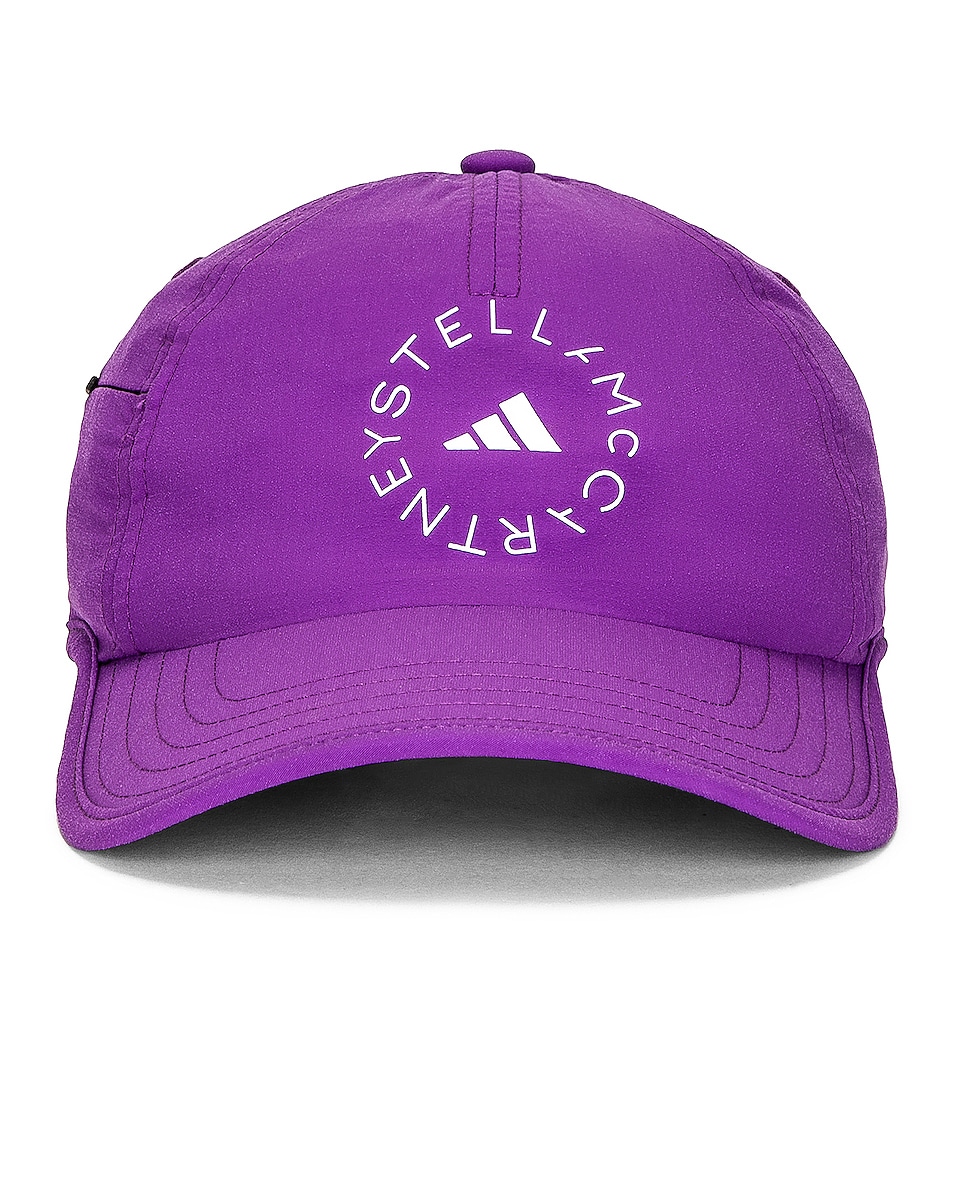 Image 1 of adidas by Stella McCartney Baseball Cap in Purple & White