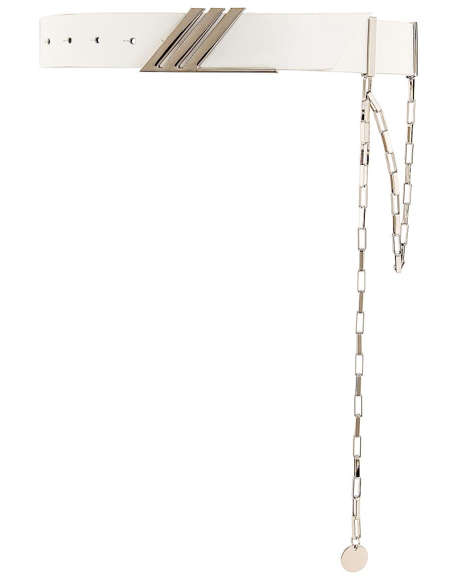 Image 1 of THE ATTICO Idra Belt with Siler Pendant Chain in White