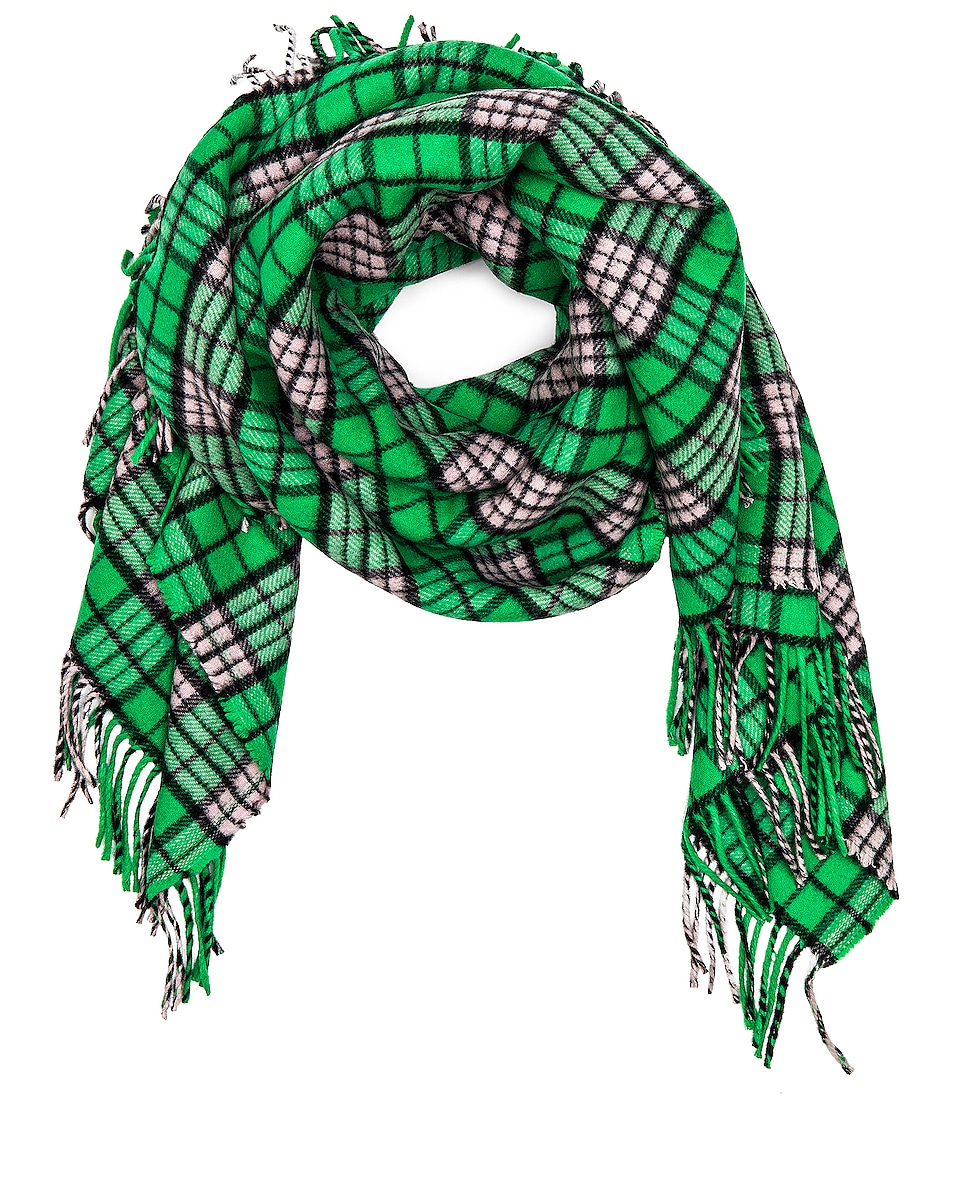 Image 1 of THE ATTICO Printed Scarf in Emerald & Pink