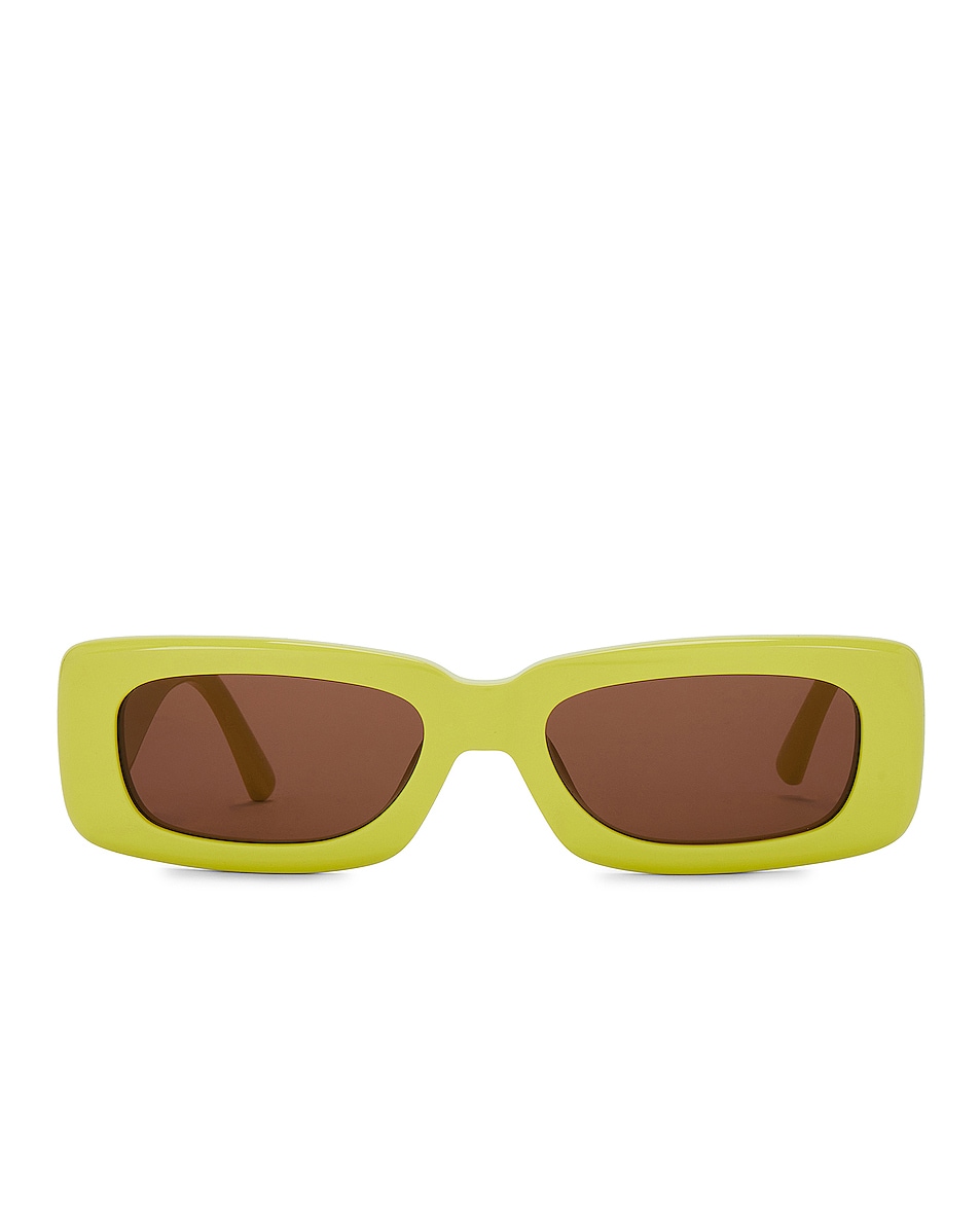 Image 1 of THE ATTICO Mini Marfa Rectangular Sunglasses in Yellow