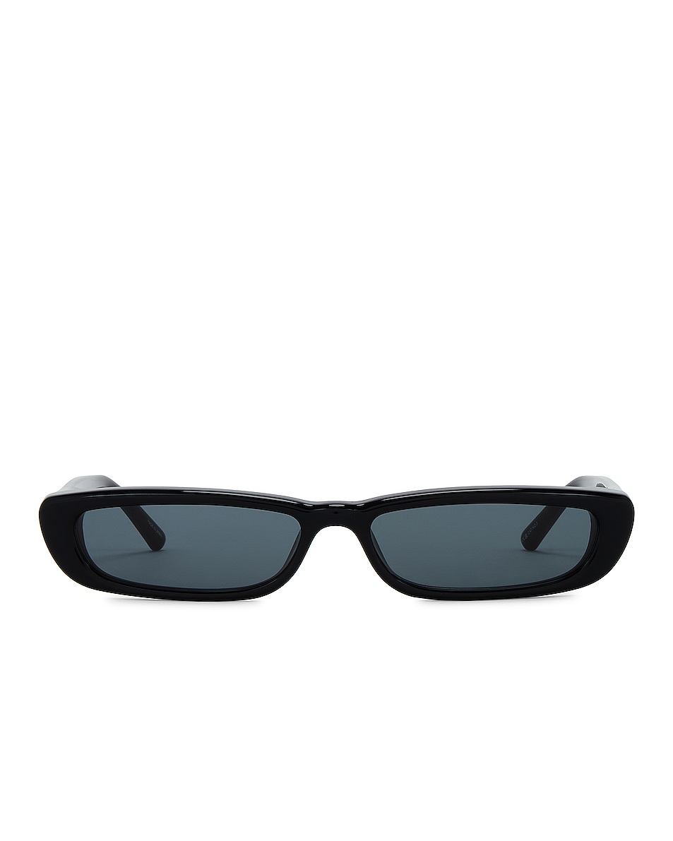 Image 1 of THE ATTICO Thea Narrow Sunglasses in Black, Silver, & Grey