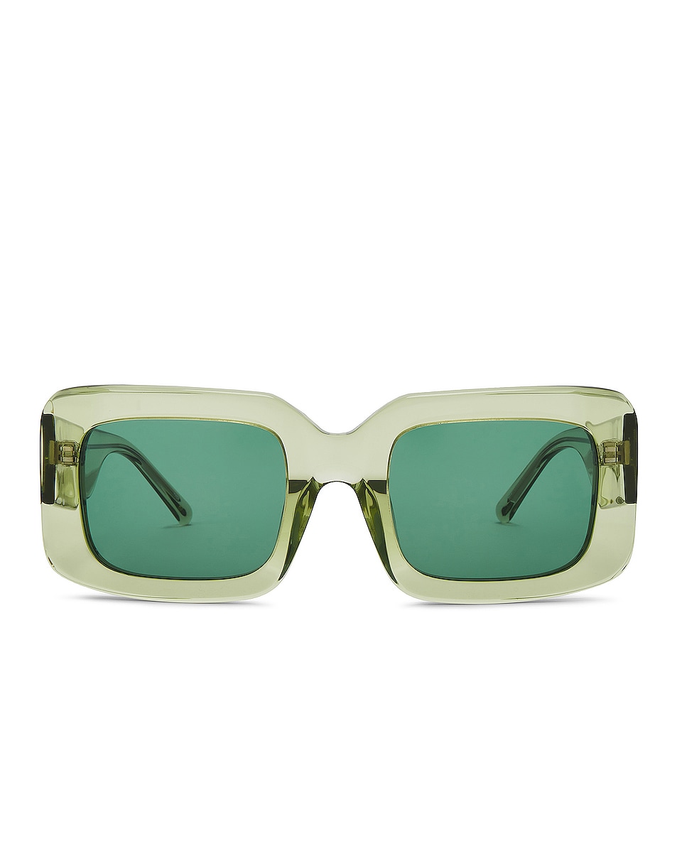 Image 1 of THE ATTICO Jorja Rectangular Sunglasses in Green
