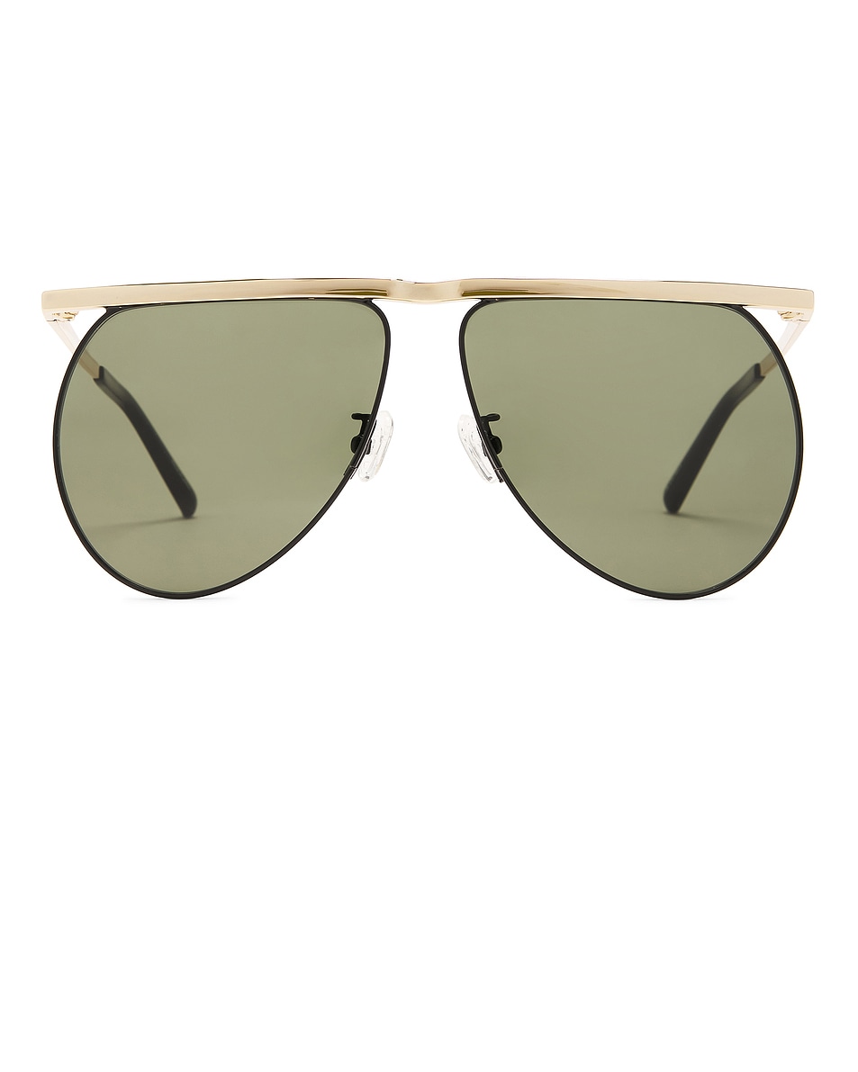 Image 1 of THE ATTICO Mina Sunglasses in Yellow Gold, Black, & Green