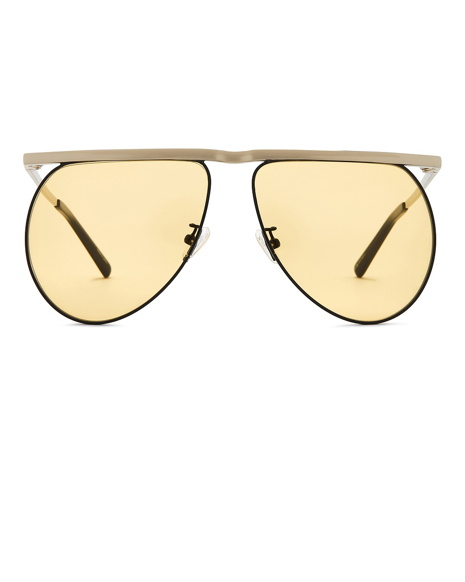 Image 1 of THE ATTICO Mina Sunglasses in Silver, Black, & Peach