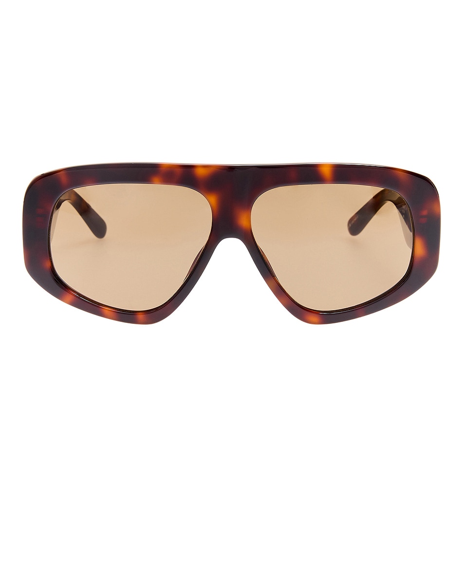 Image 1 of THE ATTICO Milano Sunglasses in T-shell, Yellow Gold, & Brown