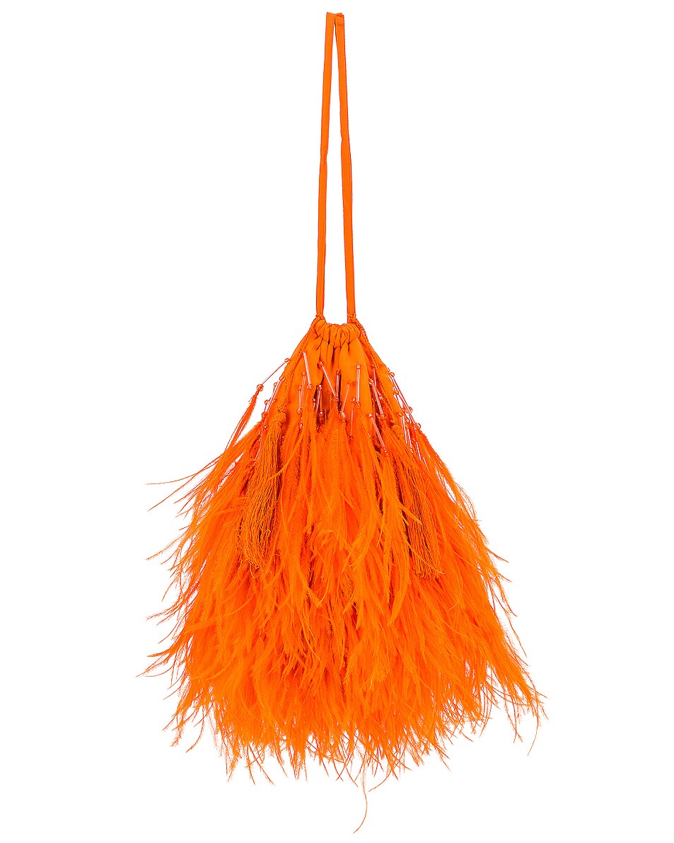 Image 1 of THE ATTICO Feather Pouch Bag in Orange