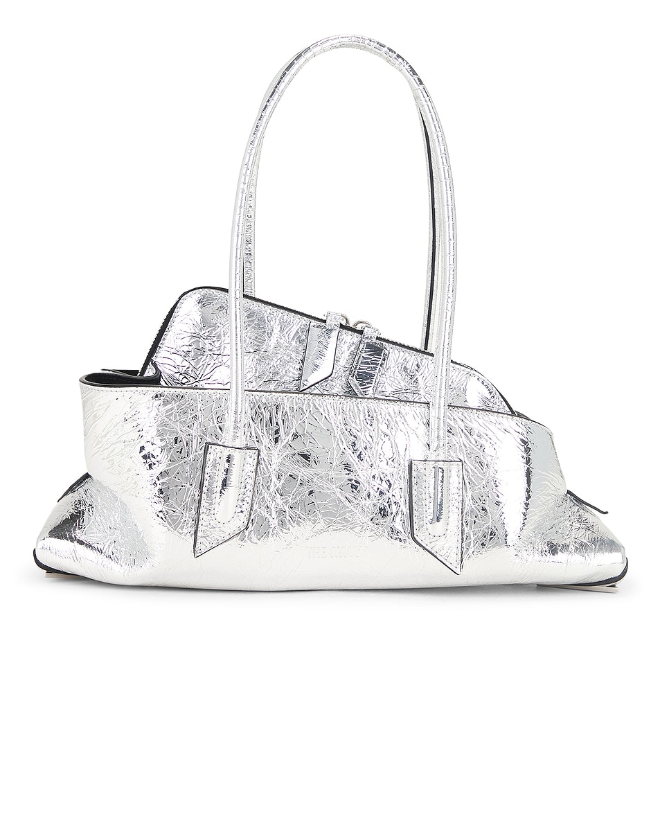 Image 1 of THE ATTICO La Passeggiata Small Top Handle Bag in Silver