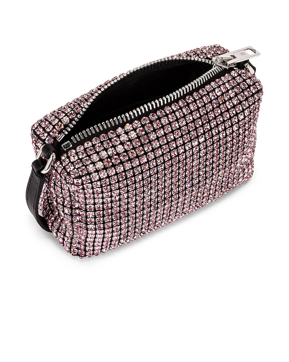 alexander wang heiress satin pouch with crystal logo