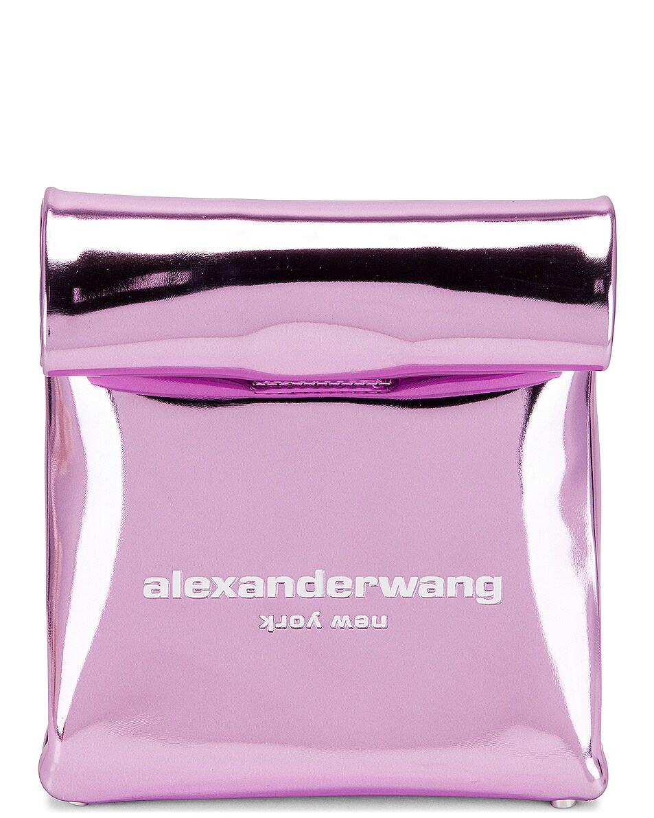 Image 1 of Alexander Wang Metallic Lunch Bag Clutch in Sweet Lilac