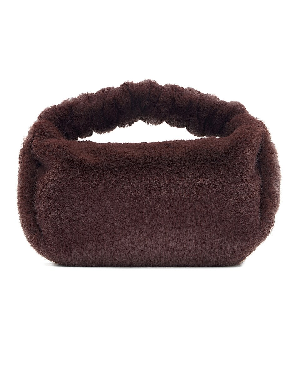 Image 1 of Alexander Wang Faux Fur Scrunchie Small Bag in Cola