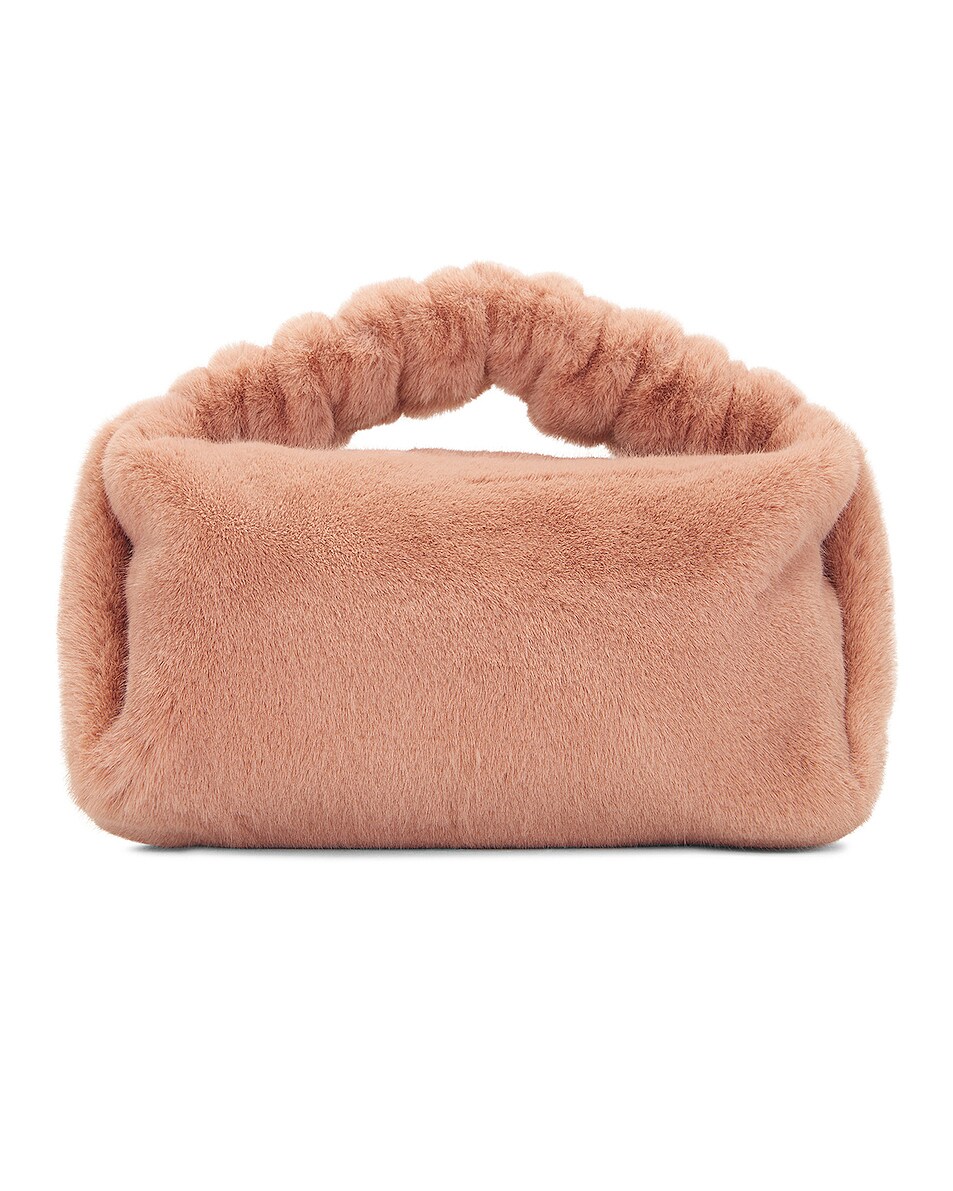 Image 1 of Alexander Wang Faux Fur Scrunchie Small Bag in Sandstone