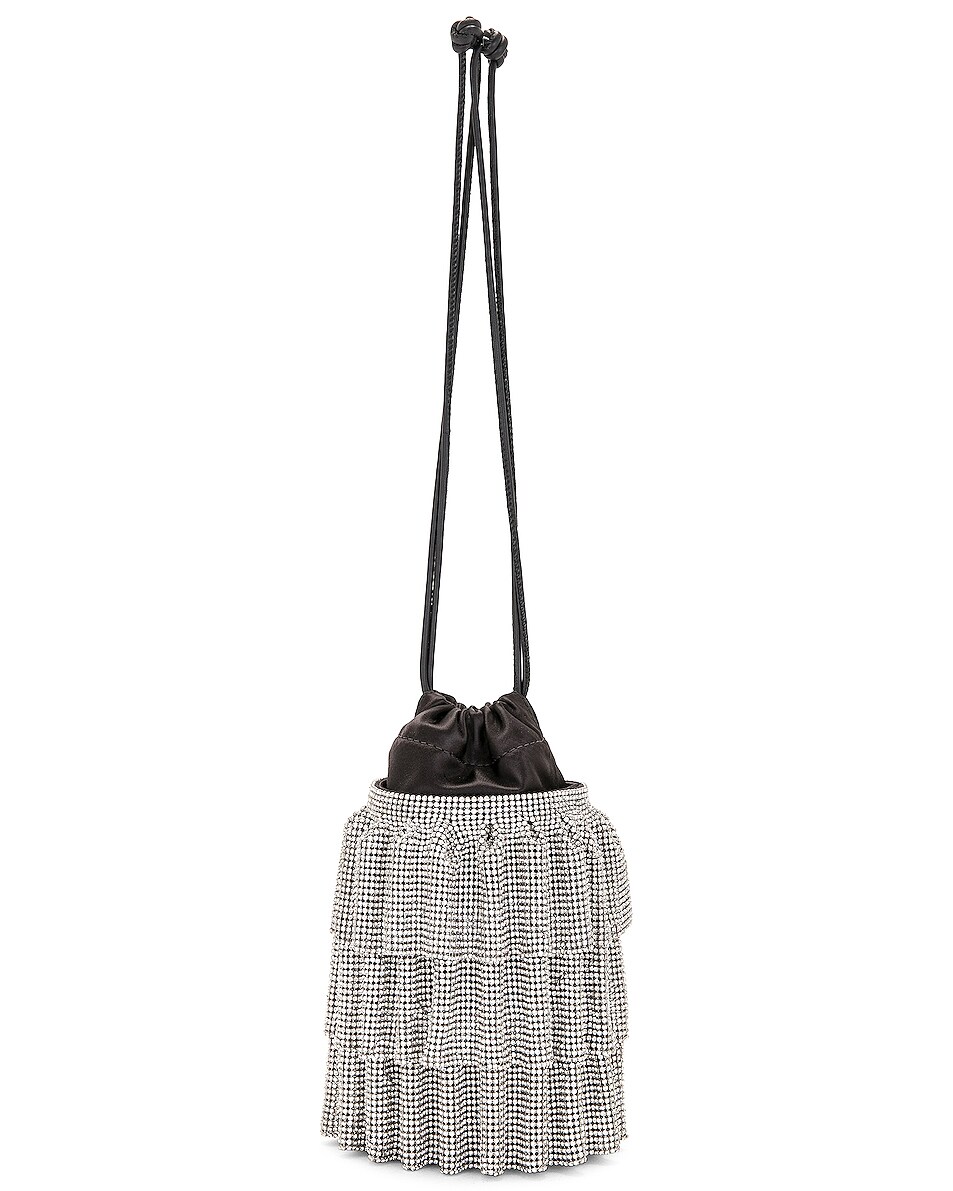 Image 1 of Alexander Wang Drawstring Pouch in White & Black