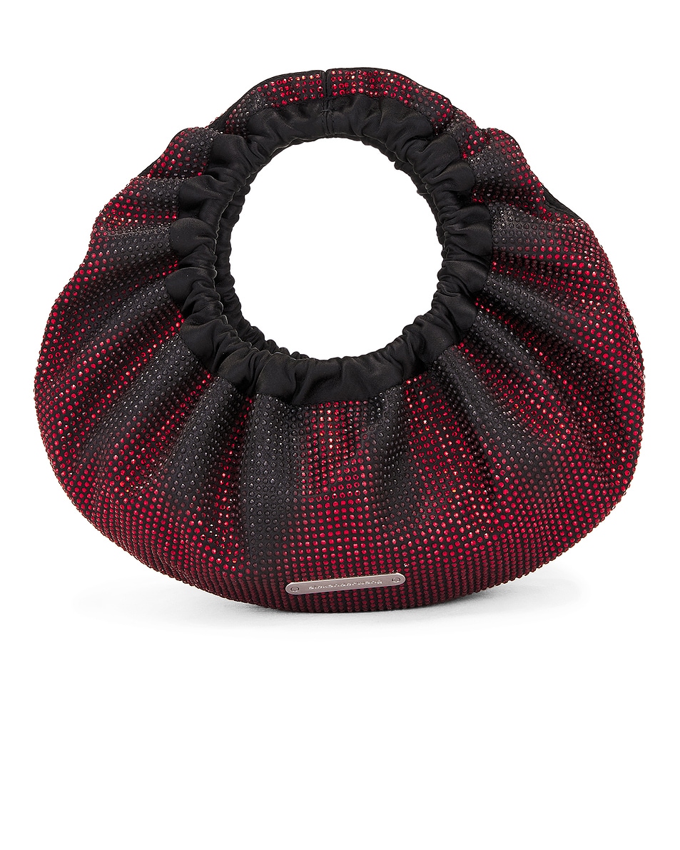 Image 1 of Alexander Wang Crescent Mini Top Handle Bag in Black & Burnt Cherry