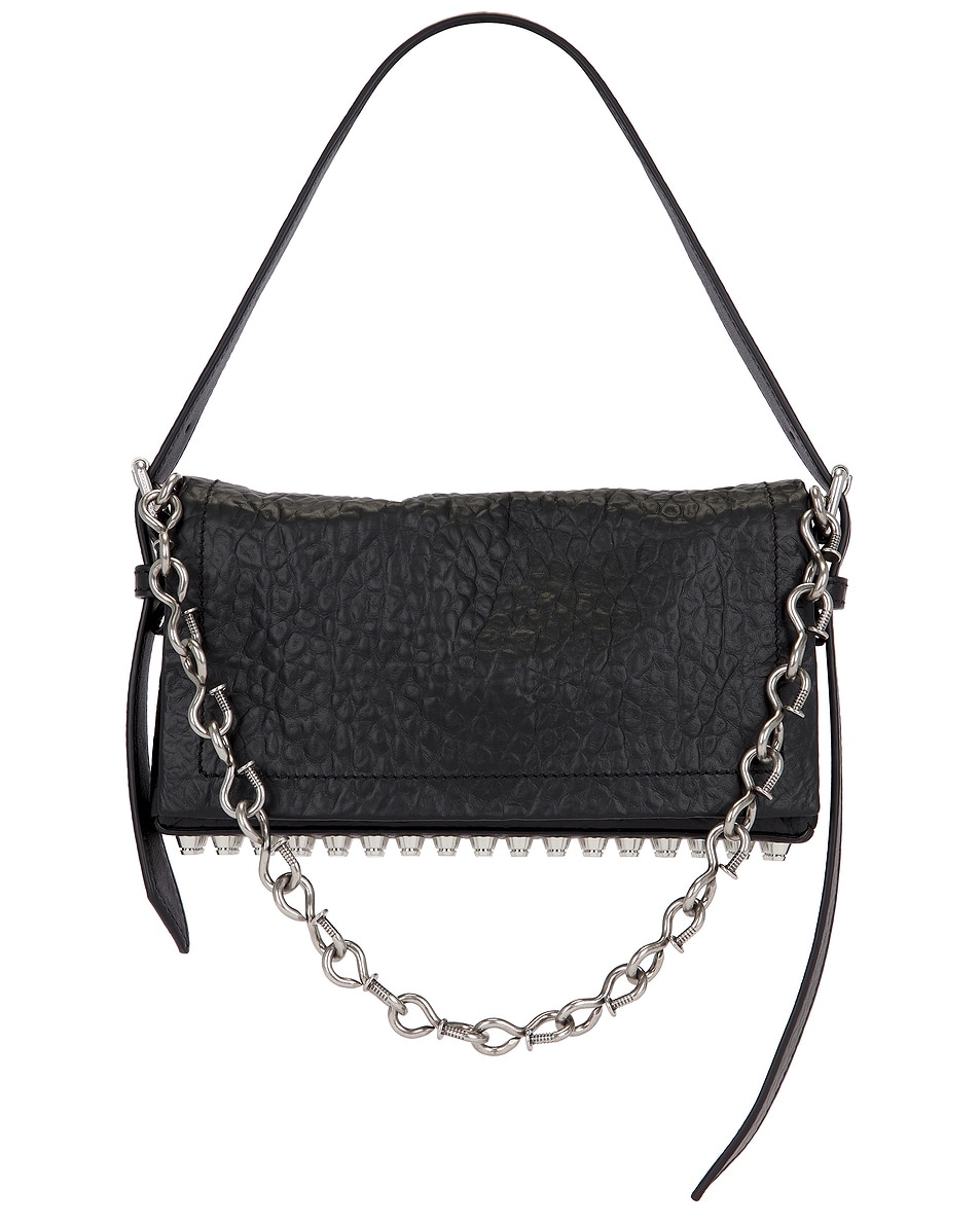 Image 1 of Alexander Wang Ricco Crushed Slim Flap Bag in Black