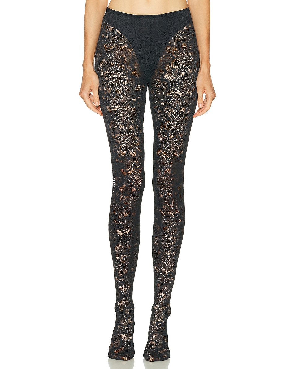 Image 1 of Beaufille Cassia Lace Stockings in Black