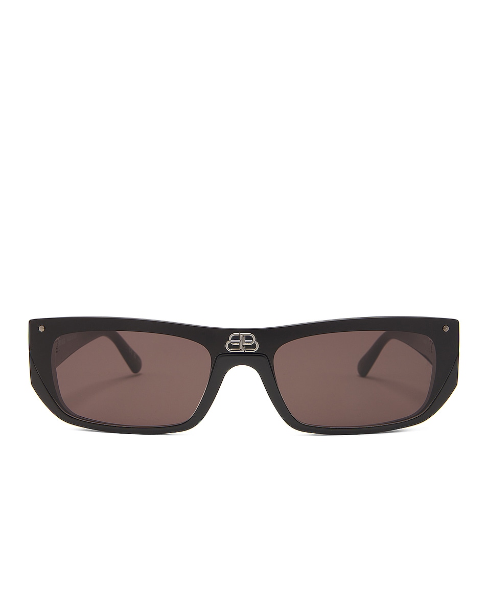 Image 1 of Balenciaga Shield Sunglasses in Shiny Black