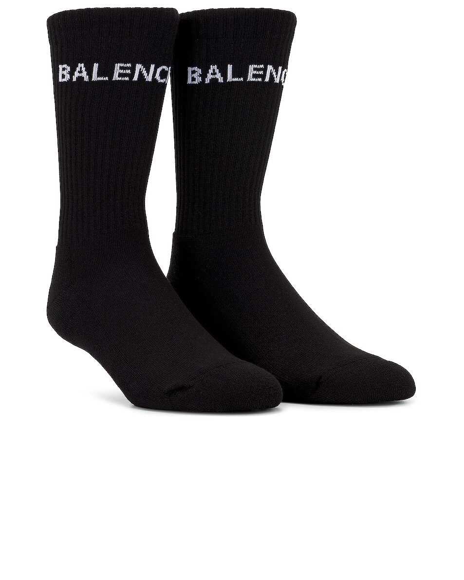 Image 1 of Balenciaga Tennis Socks in Black & White