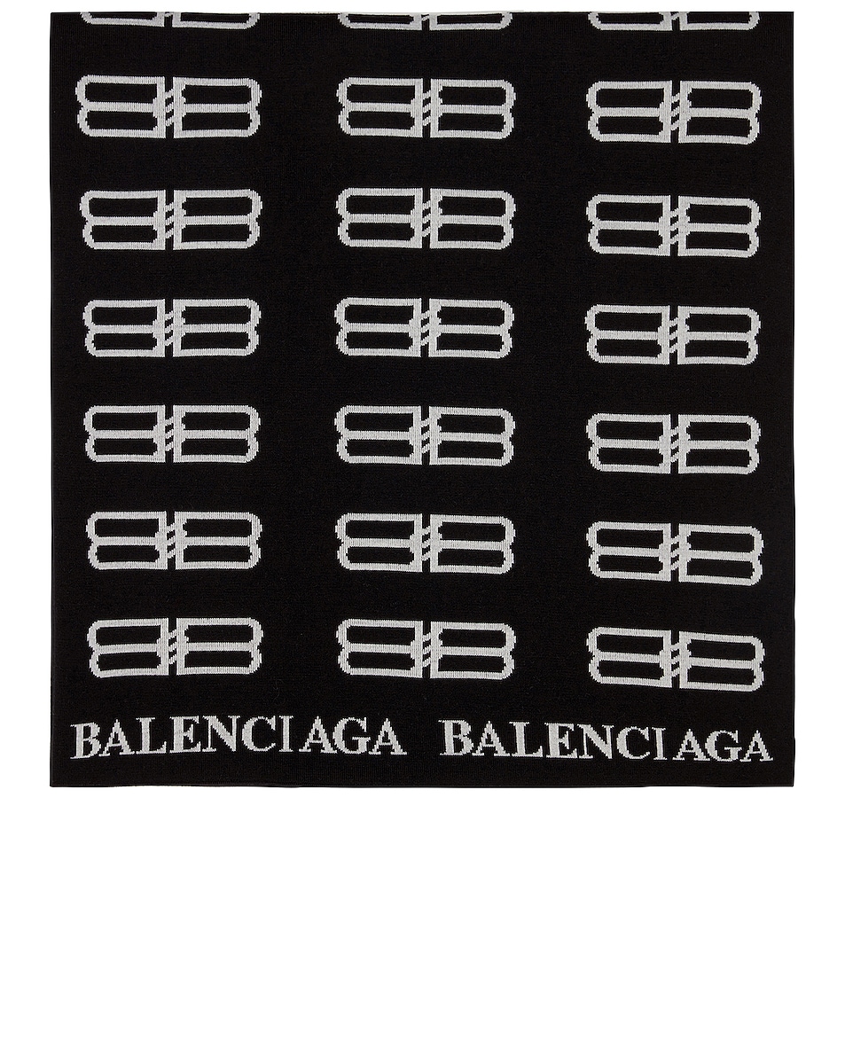 Image 1 of Balenciaga Blanket Scarf in Black & White