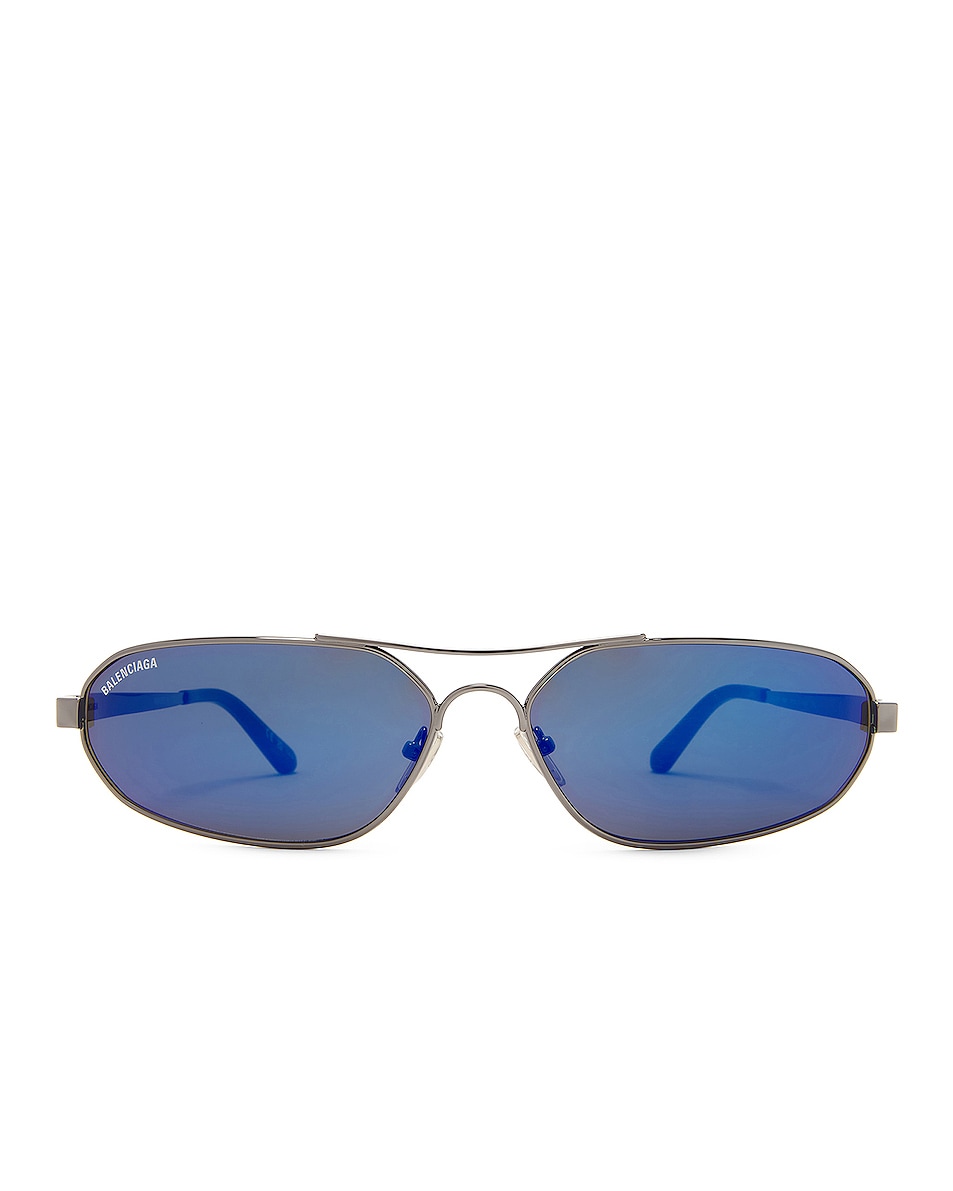 Image 1 of Balenciaga Stretch Sunglasses in Shiny Dark Ruthenium
